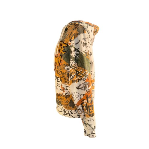 Vintage Another Hype Piece Graphic Design Hooded Sweatshirt Size Medium - Picture 3 of 11